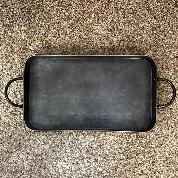 NWT Threshold Galvanized Steel Metal Rectangular Steel Serving Tray - Picture 2 of 5